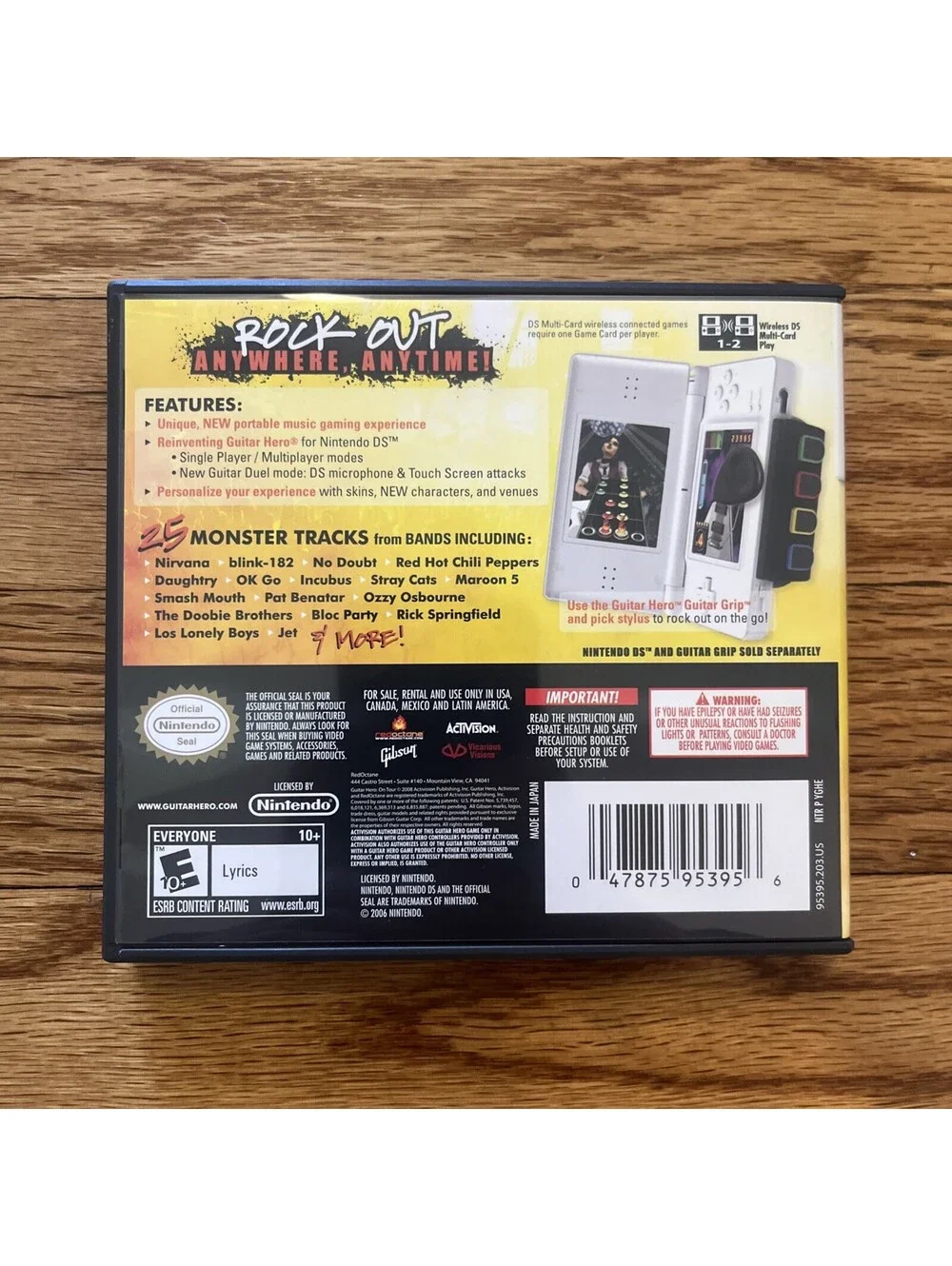 Guitar Hero: On Tour (Nintendo DS, 2008) W/ Game & Manual - TESTED